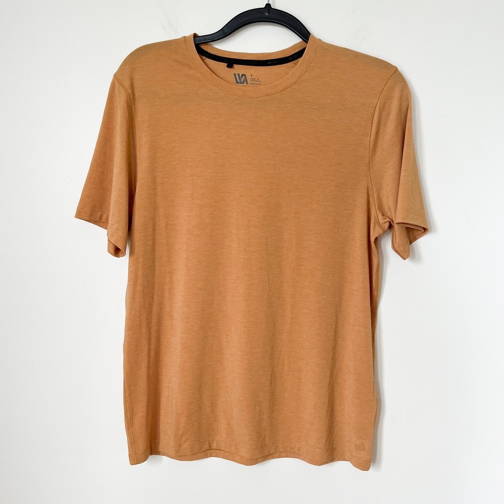 VRST Mens Short Sleeve Icon Tee Palomino Gold Heather mens Small